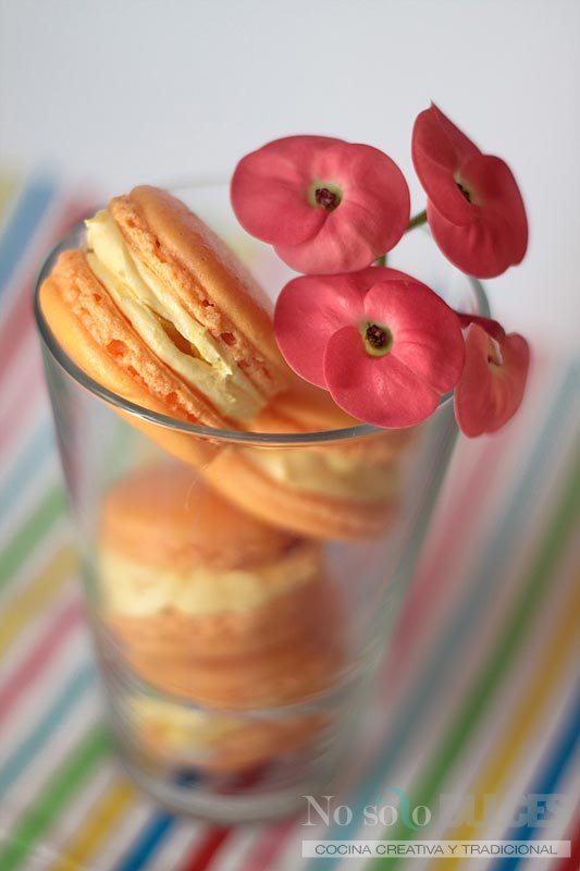 No solo dulces - Macarons tropicales mango maracuyá fruta de la pasión