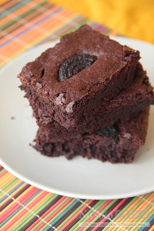 No solo dulces - Brownie super chocolateado con galletas Oreo