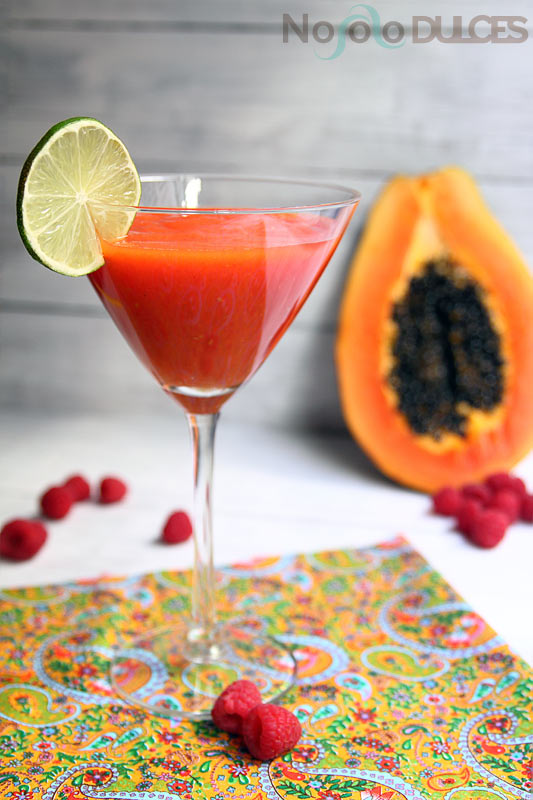 No solo dulces - Smoothie papaya frambuesa y lima